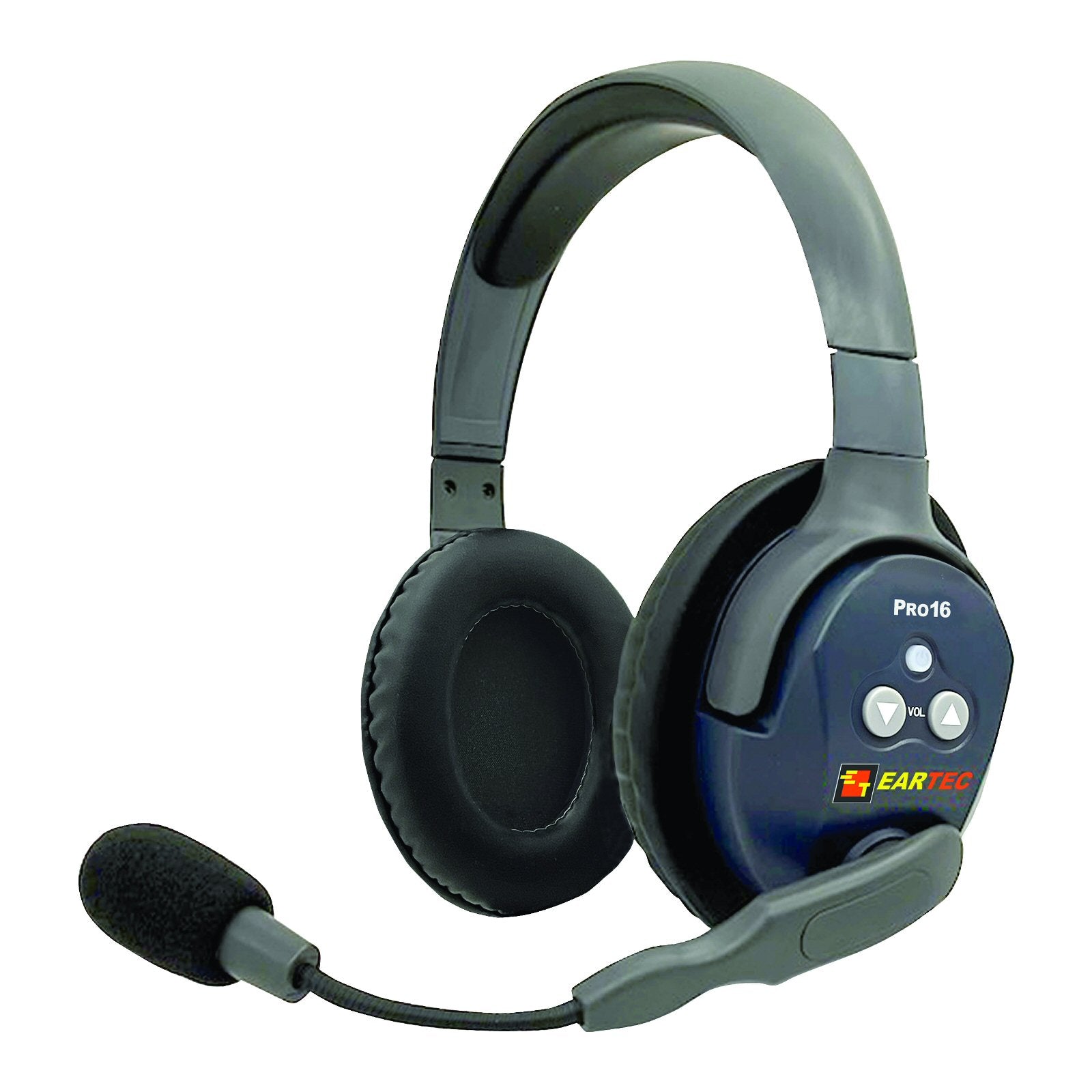 Eartec Pro16 double sided wireless headset with microphone remote version SKU PRO16-SR left ear worn